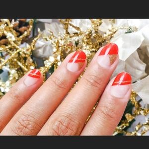 5 for $15 Nail Wrap- Deco Red (transparent)